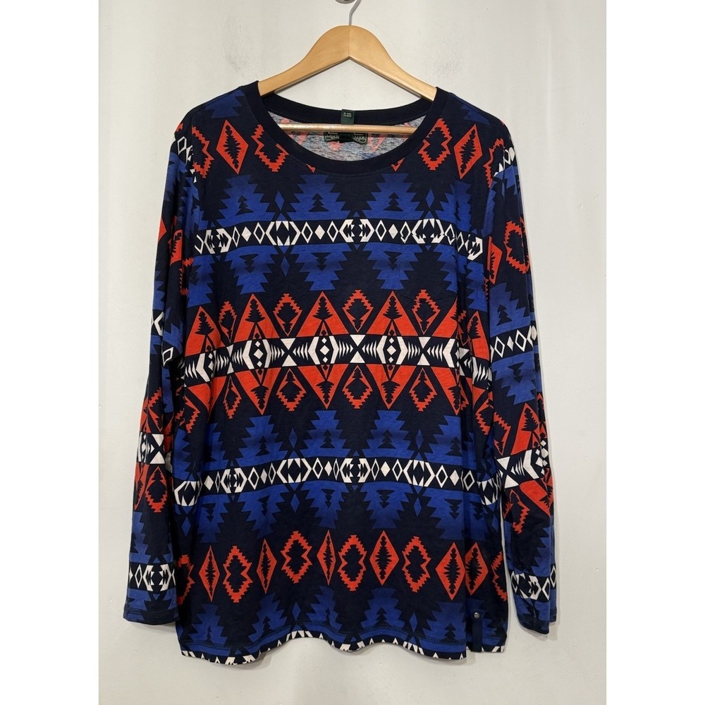 Ralph Lauren Active Aztec Long Sleeve Top Womens 3x Southwest Crew LRL Pocket